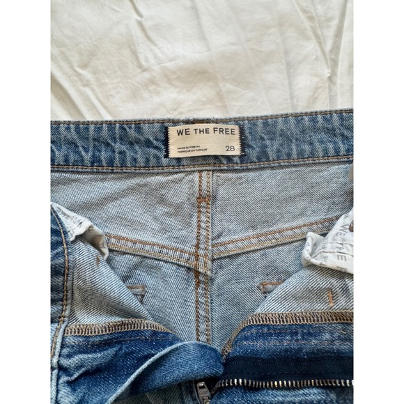 Free People Pants - We The Free Free People Denim Shorts Light Wash Raw Hem Bermuda Size 28